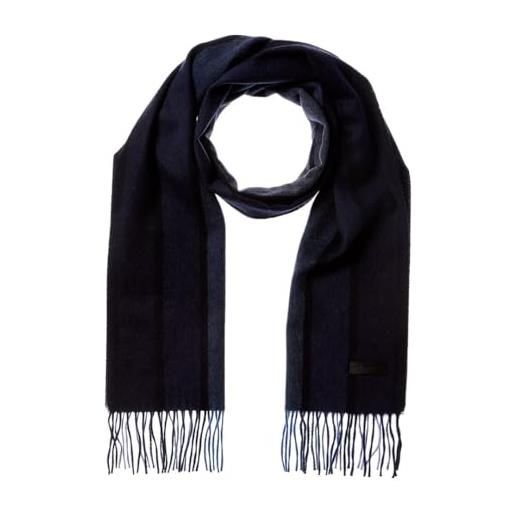 Bruno Magli men's cashmere woven scarf (navy/blue ombre stripe)