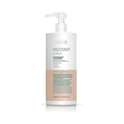 REVLON PROFESSIONAL re/start curls nourishing cleanser, detergente delicato per capelli, shampoo per capelli ricci senza solfati, definizione ricci- 1000 ml