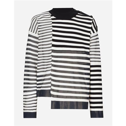 Dolce & Gabbana maglia girocollo asimmetrica patchwork