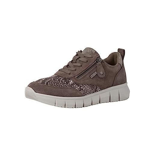 Tamaris Comfort 8-83705-41 confortevole multi-larghezza comoda scarpa sportiva flessibile suola cerniera, ginnastica donna, antracite snake, 42 eu larga