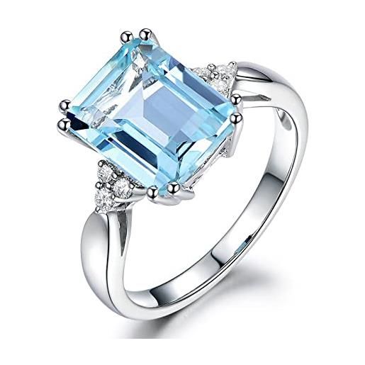 ZHUDJ anello di gioielli in argento 925 anelli di pietre preziose acquamarina per le donne anello di gioielli femminili in argento sterling 925 genuino 6 blu