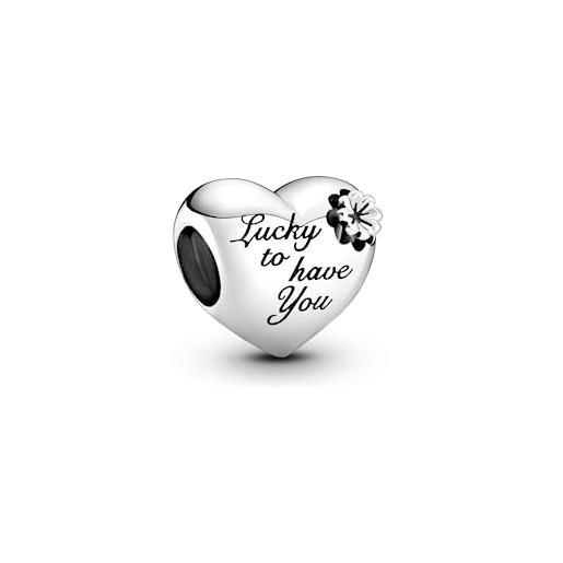 Pandora ciondolo Pandora 799364c00 in argento con cuore e trifoglio