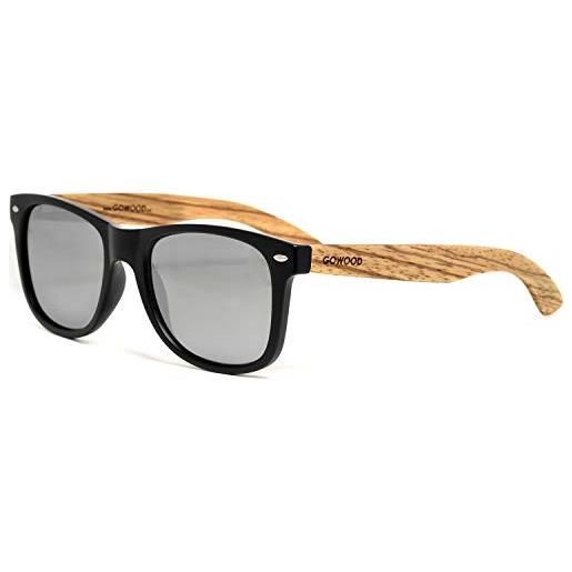 GOWOOD occhiali da sole in legno scuro per uomo e donna | occhiali premium polarizzati con aste in vero legno e telaio in acetato | lenti scure uv400 | occhiali da sole con protezione uv | marchio