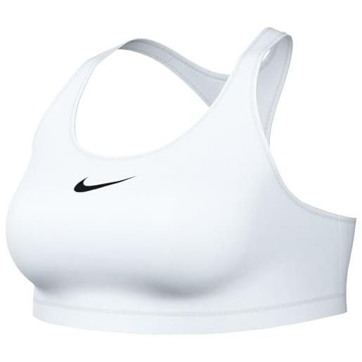 Nike dx6823-100 w nk swsh med spt bra reggiseno sportivo donna white/stone mauve/black taglia 1x