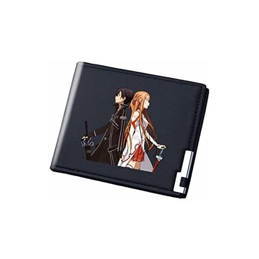 WEIXIER-bag portafoglio|wallet|portamonete. Anime sword art online nero breve pu pieghevole studenti ragazzi e ragazze portamonete portamonete