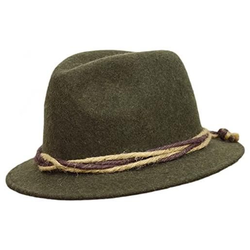 Cappelleria Melegari cappello tirolese pilger pellegrino | cappello da montagna | viandante | estate/inverno (verde, 61)
