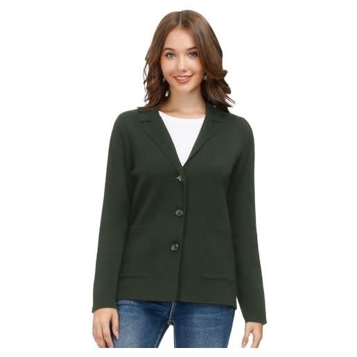 KANCY KOLE giacca da donna alla moda con design elegante, verde militare, m