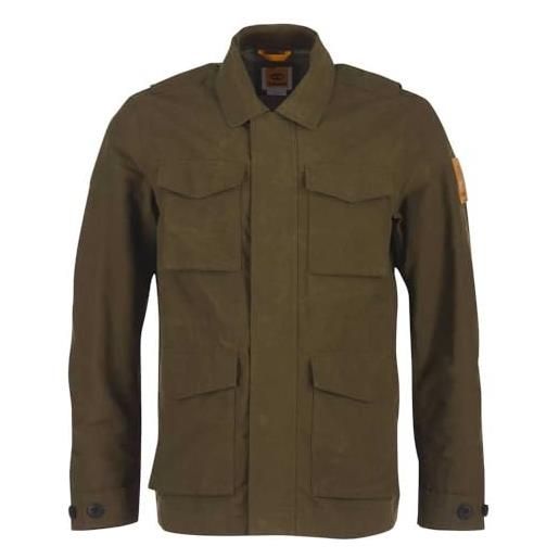 Timberland dwr abington wax cotton field jacket dark olive giacca, verde oliva scuro, l uomo