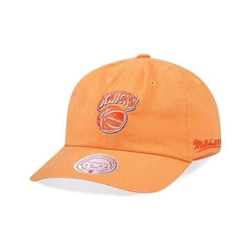 Mitchell & Ness new york knicks golden hour glaze orange dadhat strapback cap, colore: arancione. , taglia unica