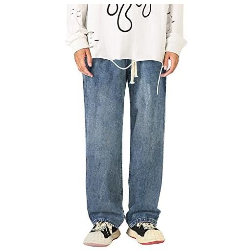 Gefomuofe jeans da uomo y2k cargo baggy print baggy jeans streetwear y2k pantaloni cargo jeans fashion dance skater skateboard pantaloni da allenamento outdoor pantaloni da uomo, blu, s