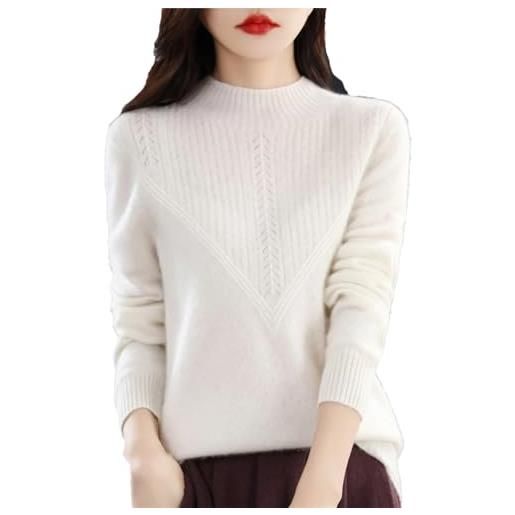 Bqxxdeo maglione pullover basic con collo a lupetto da donna autunno inverno maglieria in cashmere cavo solido in lana merino