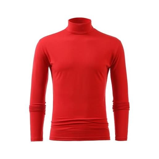 MQYXGS maglia a collo alto da uomo t-shirt maglione slim fit pullover collo alto dolcevita maglioni camicie a maniche lunghe maglia maglione a collo alto finto pullover maglione tinta unita basic top