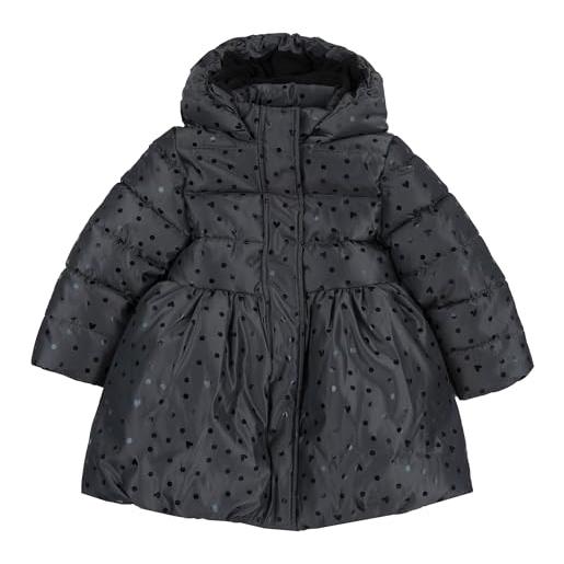 Chicco cappotto piumino giubbino invernale bambina 7 anni - 122 cm color grigio topo con pois neri