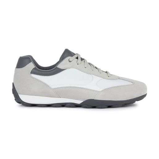 Geox u snake 2.0 c, scarpe da ginnastica uomo, grigio chiaro/bianco, 41 eu