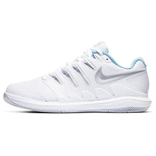 Nike wmns air zoom vapor x hc, scarpe da tennis donna, multicolore (white/metallic silver/pure platinum 105), 40 eu