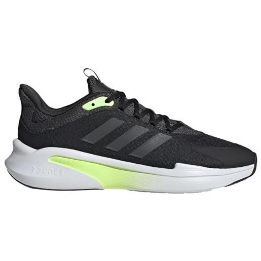 adidas alphaedge +, sneakers uomo, core nero grigio six green spark, 48 eu