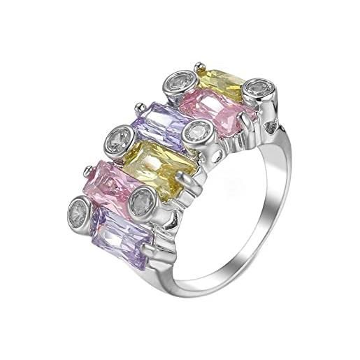 ZHUDJ anello multicolore con pietre preziose naturali di tormalina anelli nuziali per gioielli in argento sterling 925 reali per le donne 10 colori misti