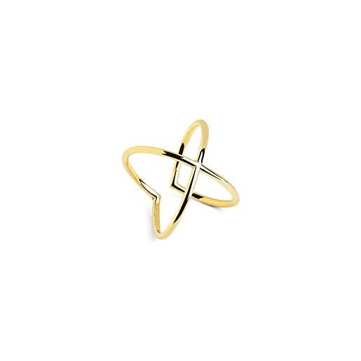 SINGULARU - anello 4ever oro - anello regolabile - anello in argento sterling 925 con finitura placcata in oro 18kt - misura unica - gioielli da donna