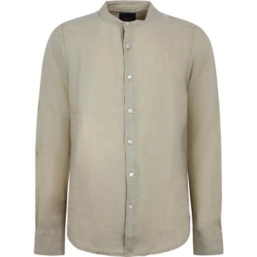 PEUTEREY camicia beige 'iberis lino 01' in lino per uomo