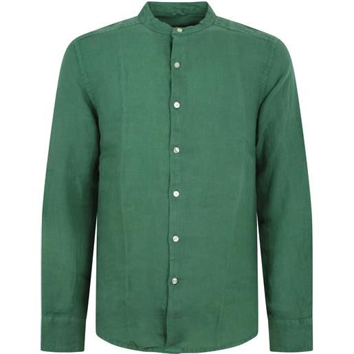 PEUTEREY camicia verde 'iberis lino 01' in lino per uomo