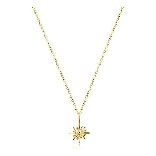 ANIA HAIE collana nau001-08yg sunburst ladies necklace gold 14k, adjustable mid-38145 marca, única, metallo non prezioso, nessuna pietra preziosa