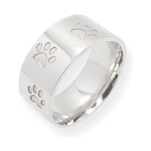 JoyaDOG anello donna gatto zampa cane in acciaio, largo 10mm con interno arrotondato per un maggiore comfort. Originale regalo per donna, figlia, mamma. . . Un regalo che lascerà il segno. 