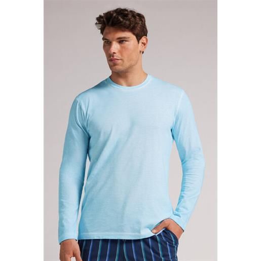 Intimissimi maglia manica lunga in cotone washed collection azzurro