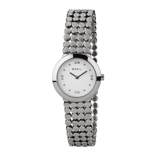 Breil orologio donna silk quadrante mono-colore bianco movimento solo tempo - 2 lancette quarzo e bracciale acciaio argento tw1766