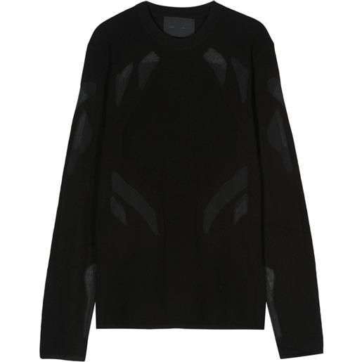 HELIOT EMIL maglione con inserti semi trasparenti - nero
