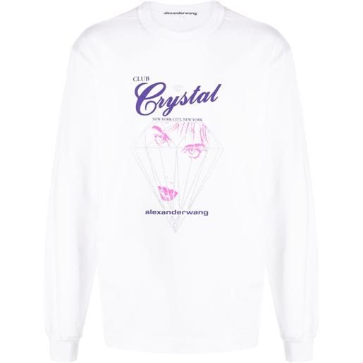 Alexander Wang t-shirt club crystal con stampa grafica - bianco