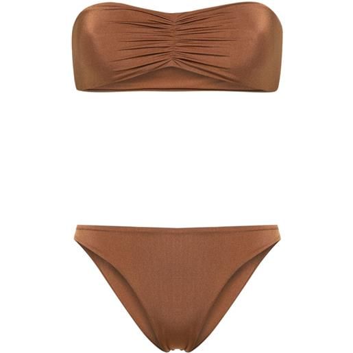 LIDO set bikini cinquantadue a fascia - marrone