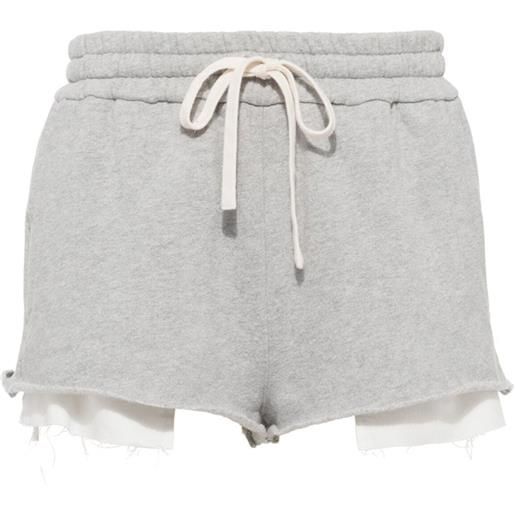 Miu Miu shorts con dettaglio a strati - grigio
