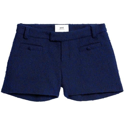 AMI Paris shorts sartoriali in tweed - blu