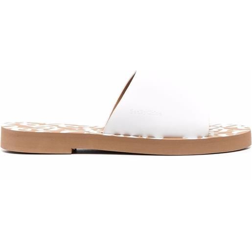 See by Chloé slippers con cuoio goffrato - bianco