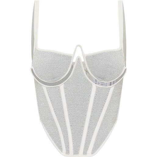Dion Lee corsetto reflective wire - bianco