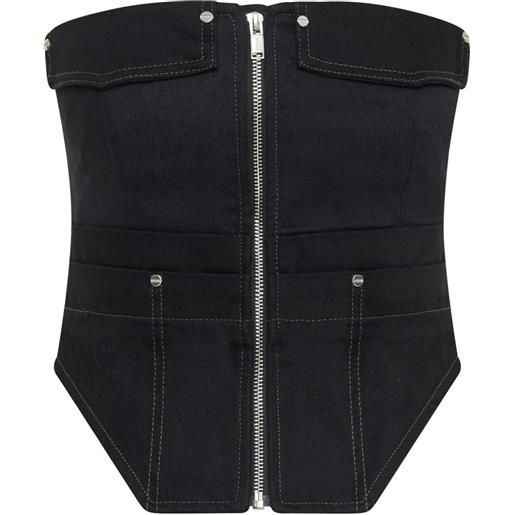 Dion Lee corsetto denim workwear - nero