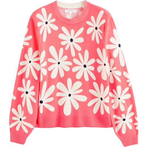 Chinti & Parker maglione ditsy daisy con intarsio - rosa