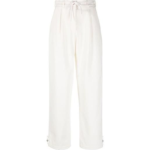 Emporio Armani pantaloni affusolati a coste - bianco