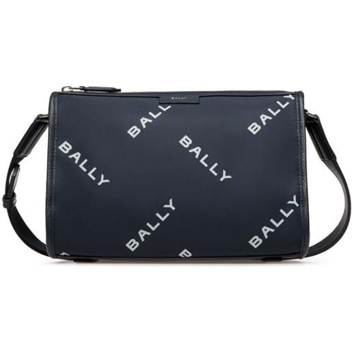 Bally borsa messenger con logo - blu