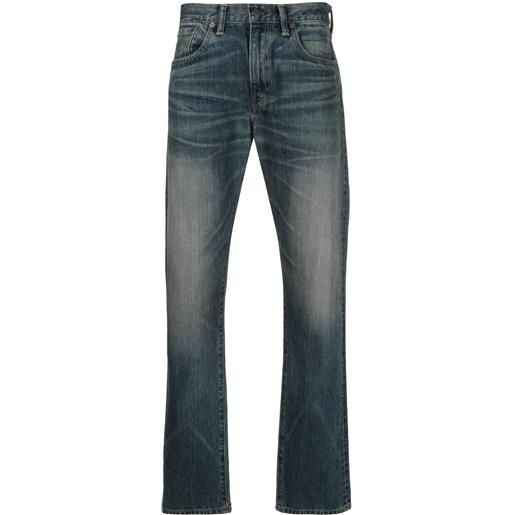 Ralph Lauren RRL jeans dritti con effetto schiarito - blu