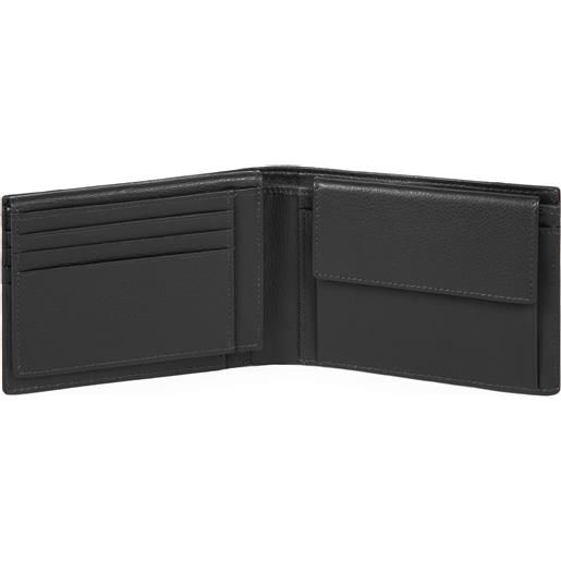 Piquadro pulse p16 portafoglio uomo con porta documenti - chevron/nero