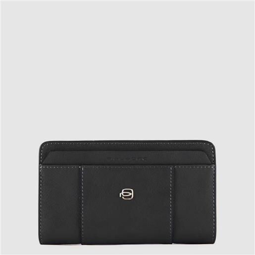 PIQUADRO portafoglio donna con portamonete nero