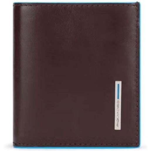 PIQUADRO portafoglio con portamonete verticale blu