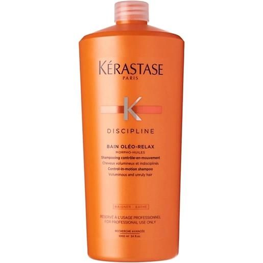 Kérastase shampoo lisciante per capelli secchi e indisciplinati discipline bain oleo-relax (shampoo) 1000 ml