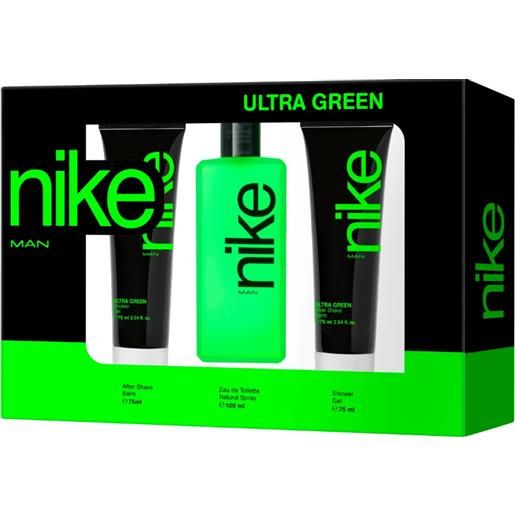 Nike ultra green man - edt 100 ml + gel doccia 75 ml + balsamo dopobarba 75 ml