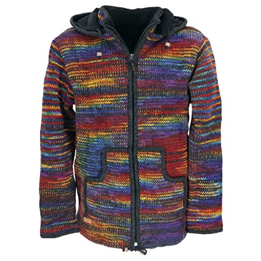 GURU SHOP, cardigan con motivo norvegese, giacca in lana, giacca nepal rossa, modello 20, dimensione indumenti: xxl, giacche, cardigan e poncho