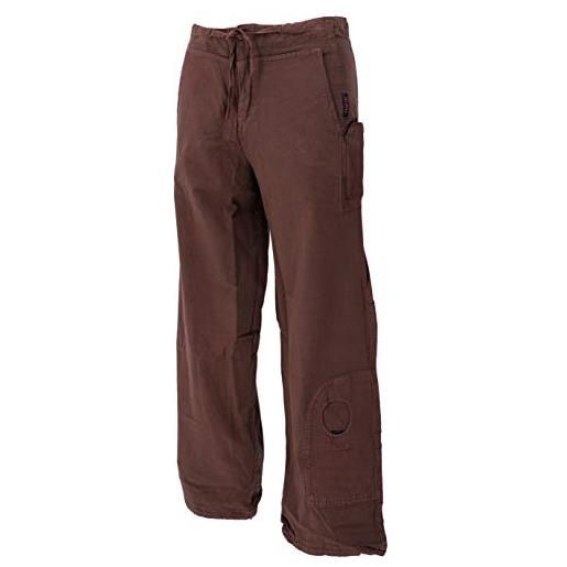 GURU SHOP, pantaloni goa, pantaloni etnici, pantaloni da esterno, marrone scuro, cotone, dimensione indumenti: m (48), pantaloni