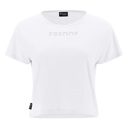 FREDDY - t-shirt cropped con stampa in rilievo mov, donna, nero, medium