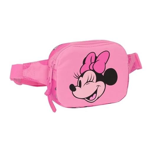 Safta minnie mouse loving - marsupio per bambini, ideale per giovani e bambini di diverse età, comodo e versatile, qualità e resistenza, 14 x 4 x 11 cm, colore rosa, rosa, estándar, casual