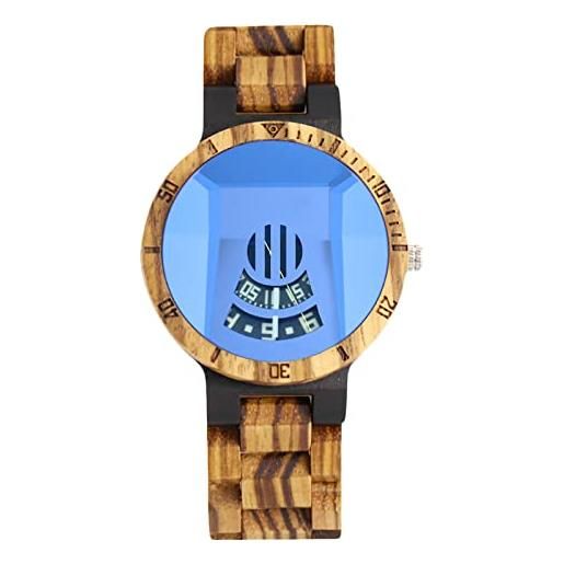 RORIOS orologio legno uomo analogico al quarzo orologi da polso con cinturino in legno orologio legno retro naturale leggero orologio da polso in legno